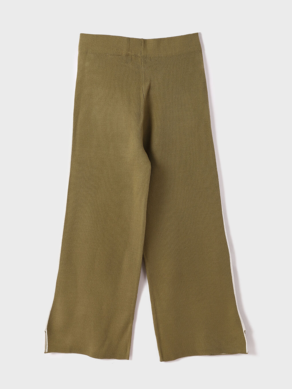 Women's Elastic Waist Narrow Fit Straight Knitwear Trousers -W2AN71Z8-GVK
