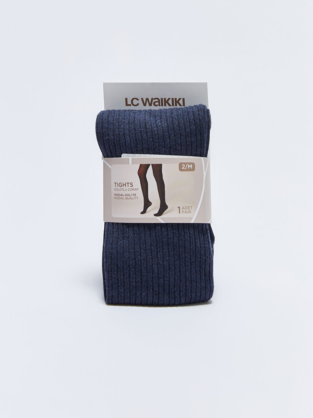 Siyah Düz Fitilli Kadın Külotlu Çorap