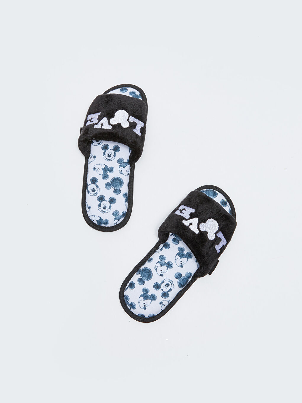 Karışık Mickey Mouse Lisanslı Nakış Detaylı Kadın Ev Terliği-2