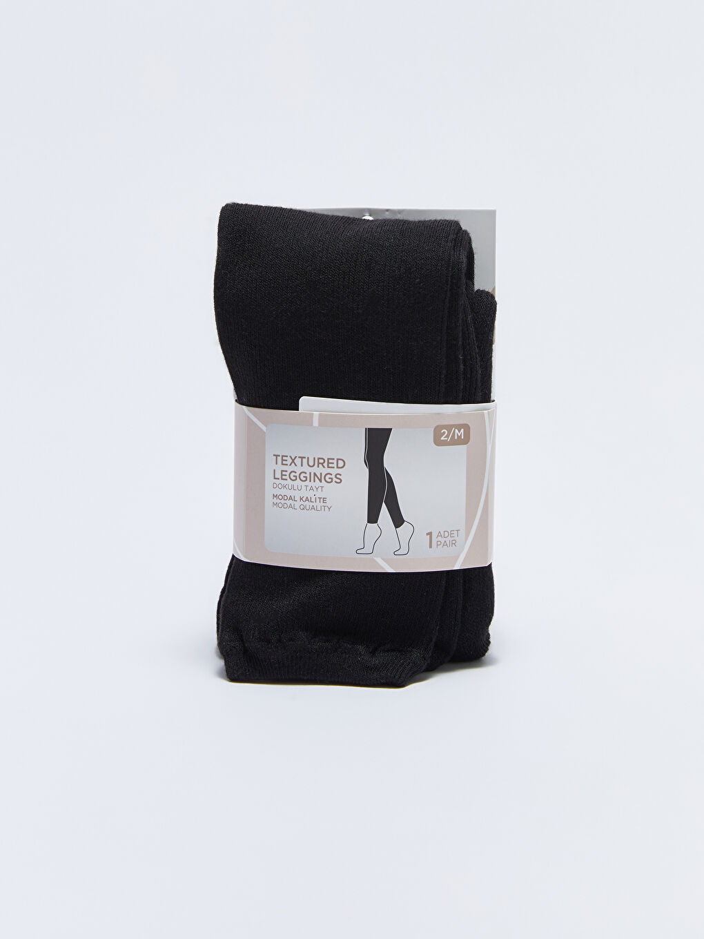 Siyah Düz Fitilli Kadın Külotlu Çorap