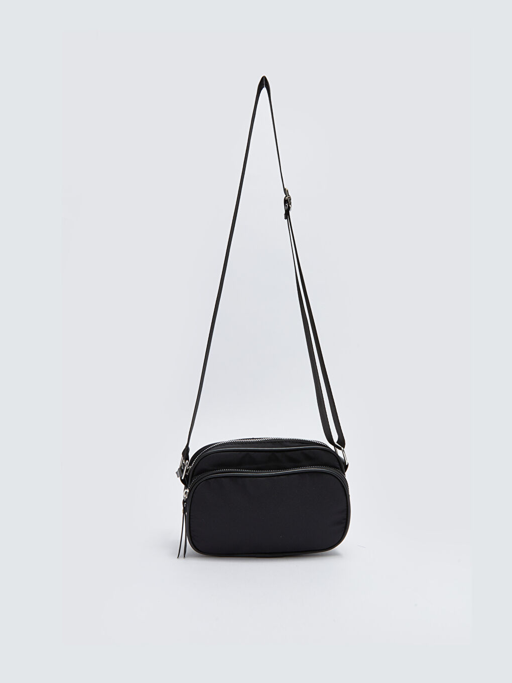 Siyah Paraşüt Kumaş Kadın Çapraz Çanta-4