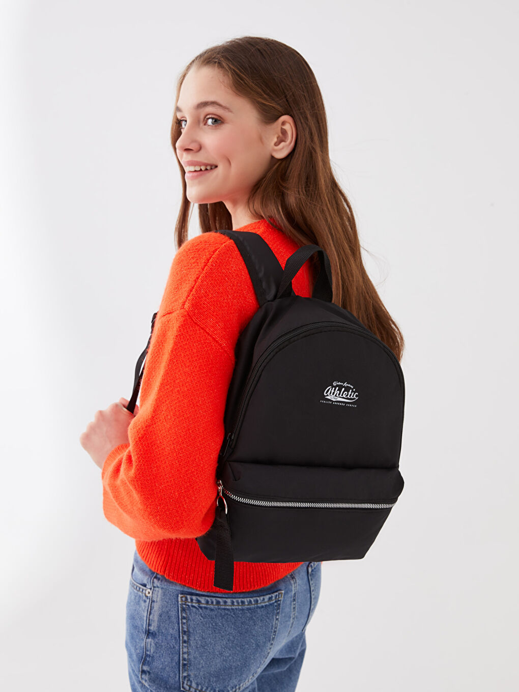Text Printed Women's Backpack -W2AO43Z8-HUC