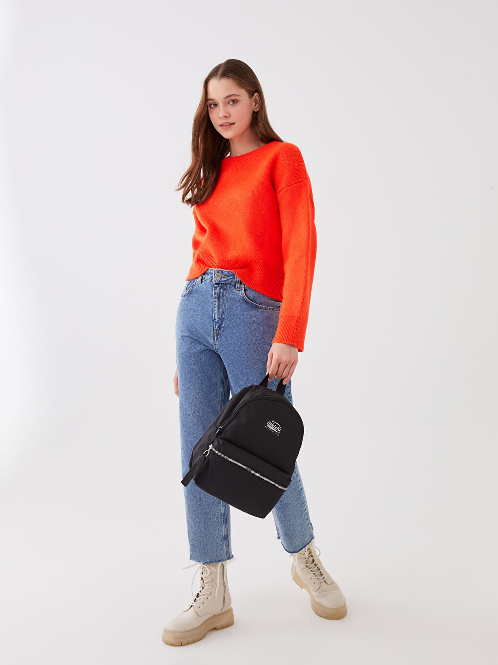 Text Printed Women's Backpack -W2AO43Z8-HUC