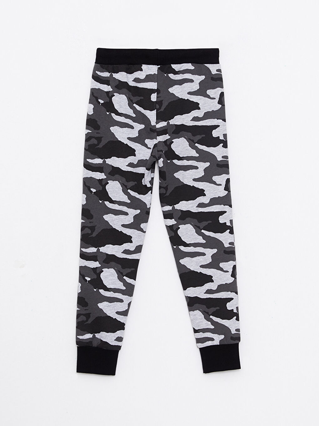 Gri Beli Lastikli Kamuflaj Desenli Erkek Çocuk Jogger Eşofman Altı-1