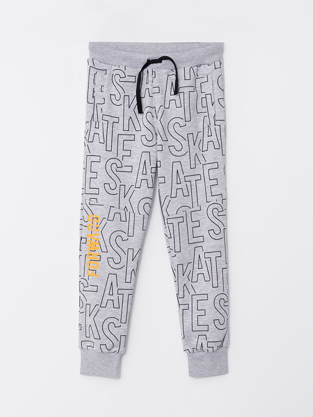 Gri Beli Lastikli Baskılı Erkek Çocuk Jogger Eşofman Altı