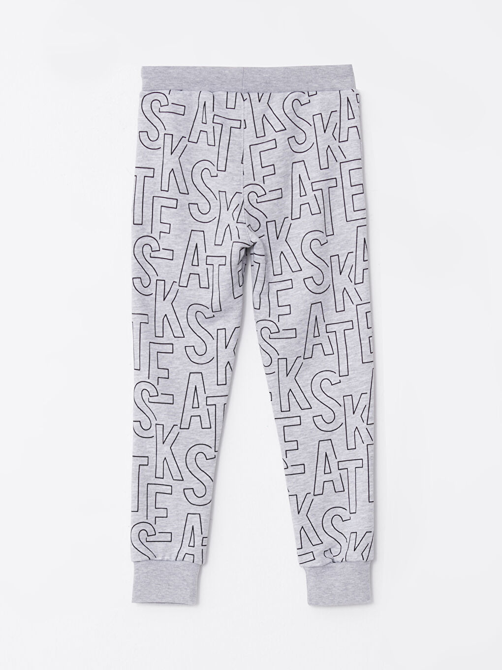 Gri Beli Lastikli Baskılı Erkek Çocuk Jogger Eşofman Altı-1