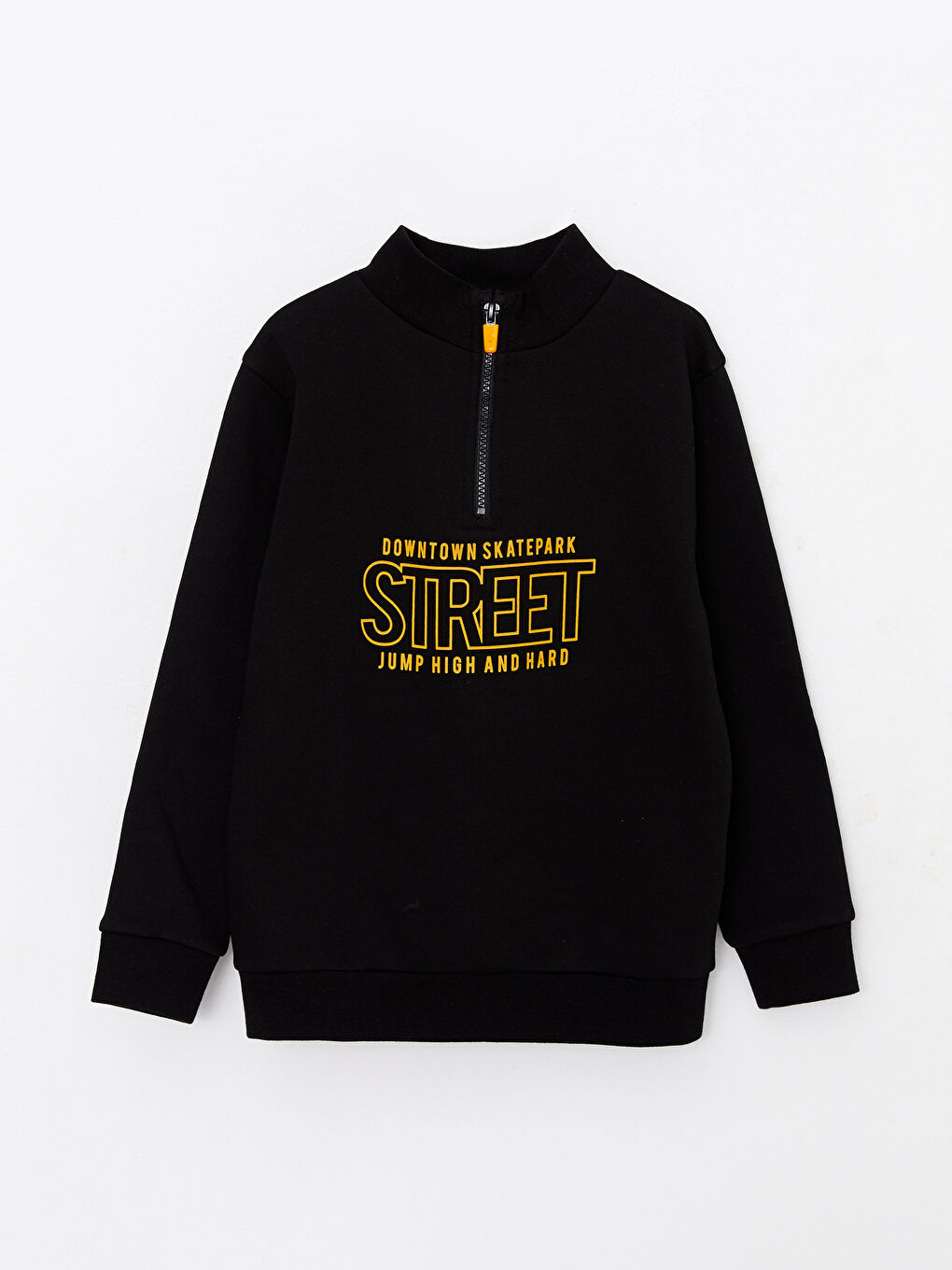 Stand Collar Printed Long Sleeve Boy Sweatshirt