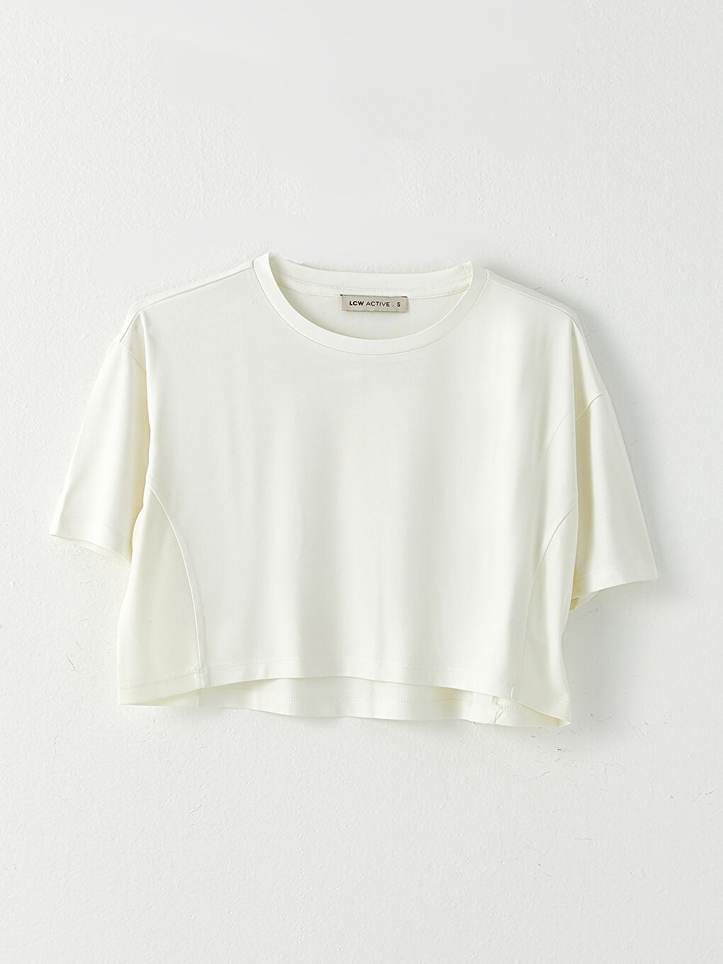 LCW SPORT Crew Neck Plain Short Sleeve Women's Crop -W2AO85Z8-R9J
