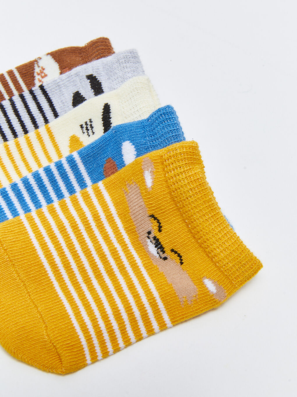 Turuncu Desenli Erkek Bebek Patik Çorap 5'li-3