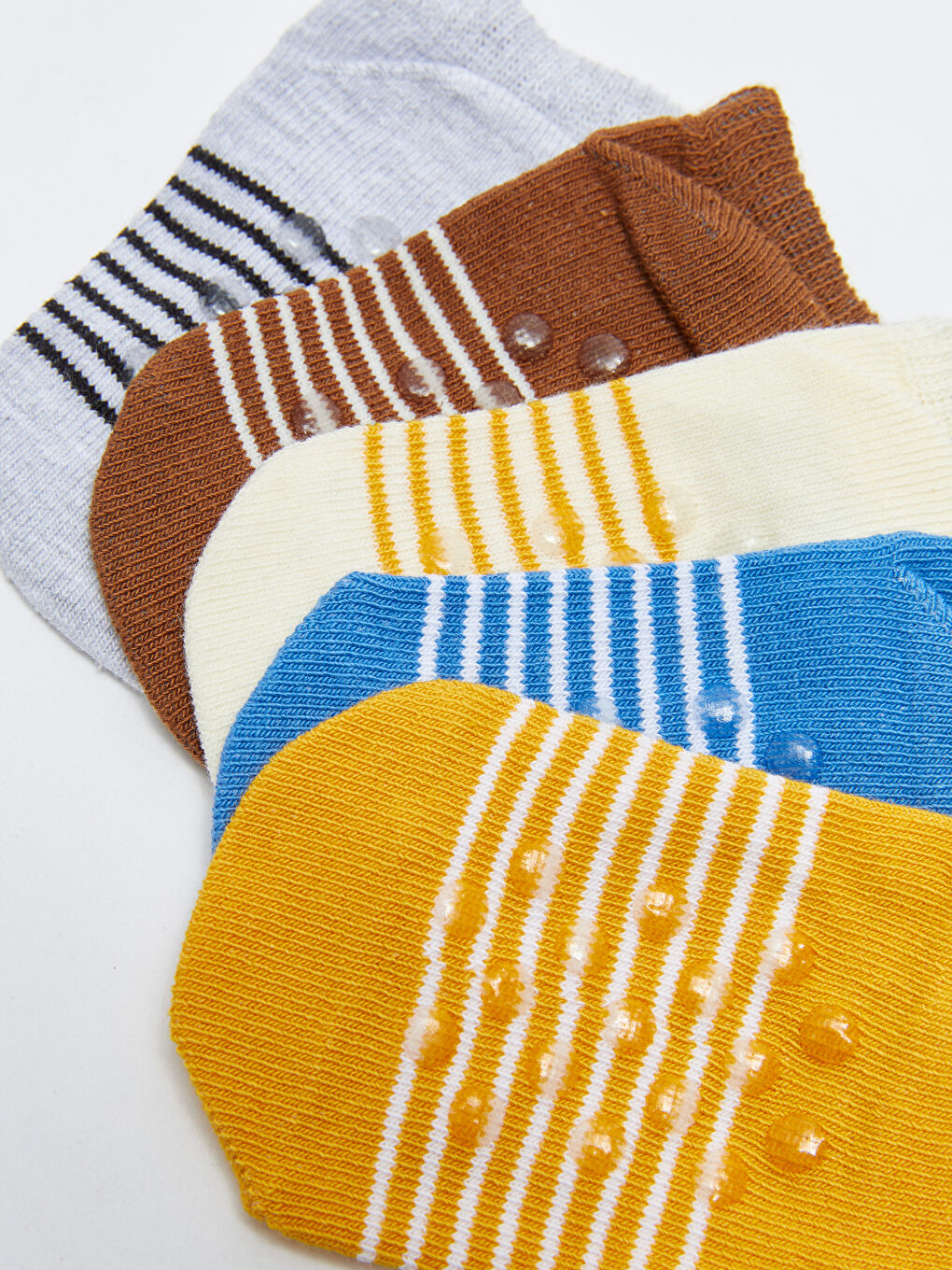 Turuncu Desenli Erkek Bebek Patik Çorap 5'li-4