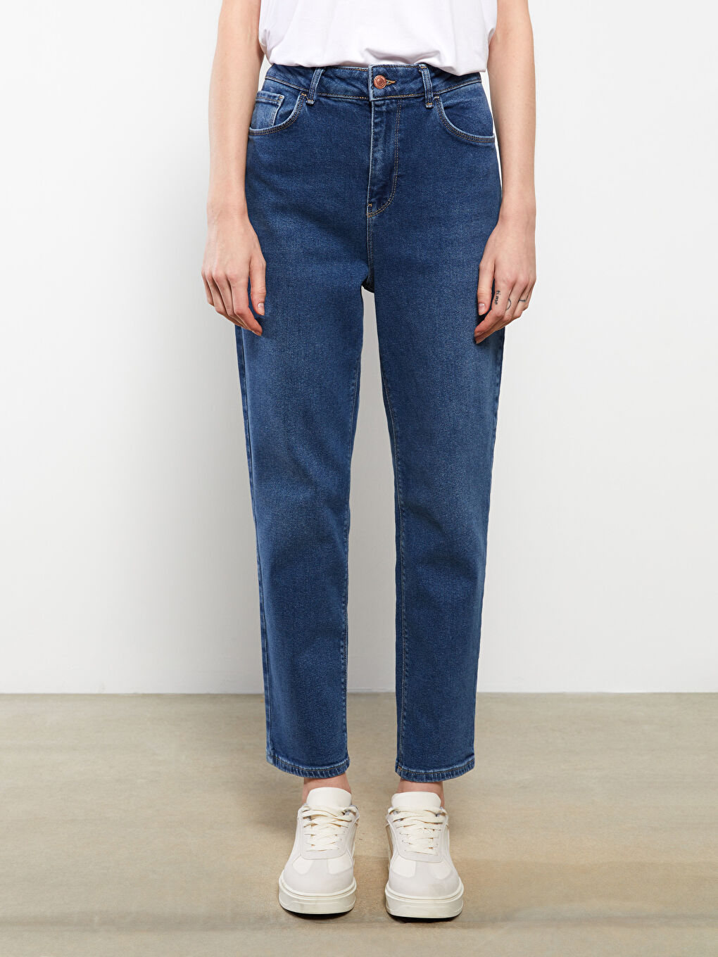 Blugi Slim Mom Straight pentru Femei-3