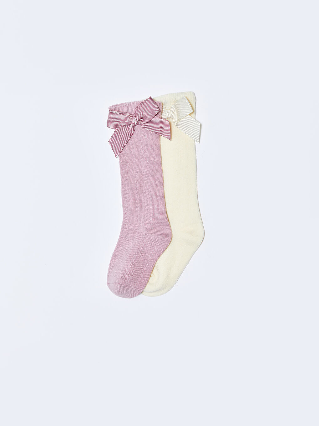 Bow Detailed Baby Girl Knee High Socks 2 Pack -W2AP10Z1-GP9