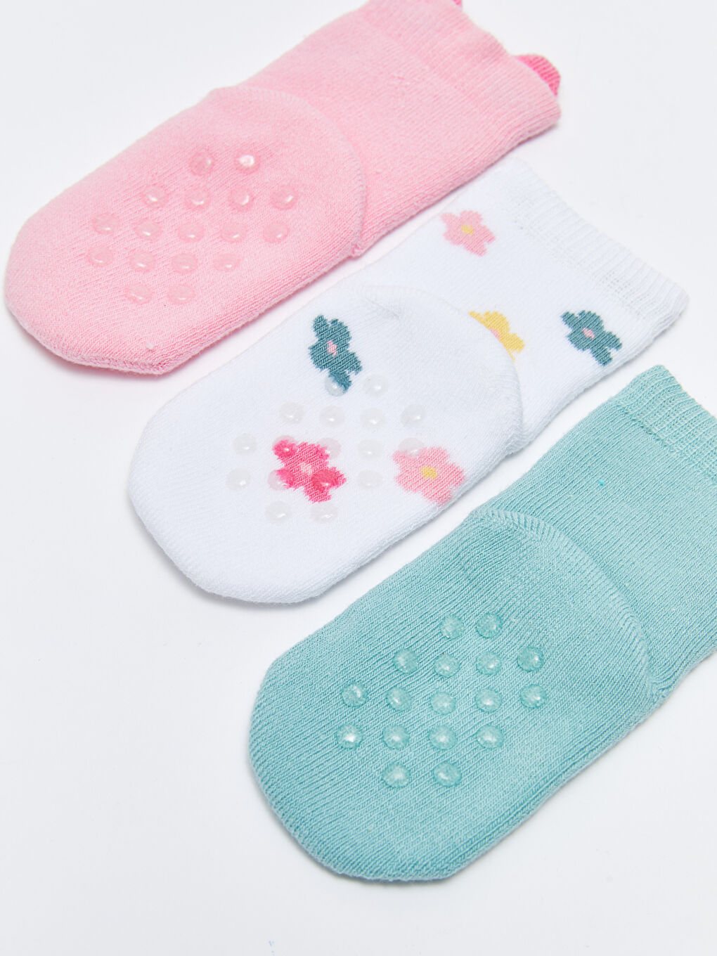 جوارب كاحل منقوشة للبنات الرضع - ٣ قطع-3