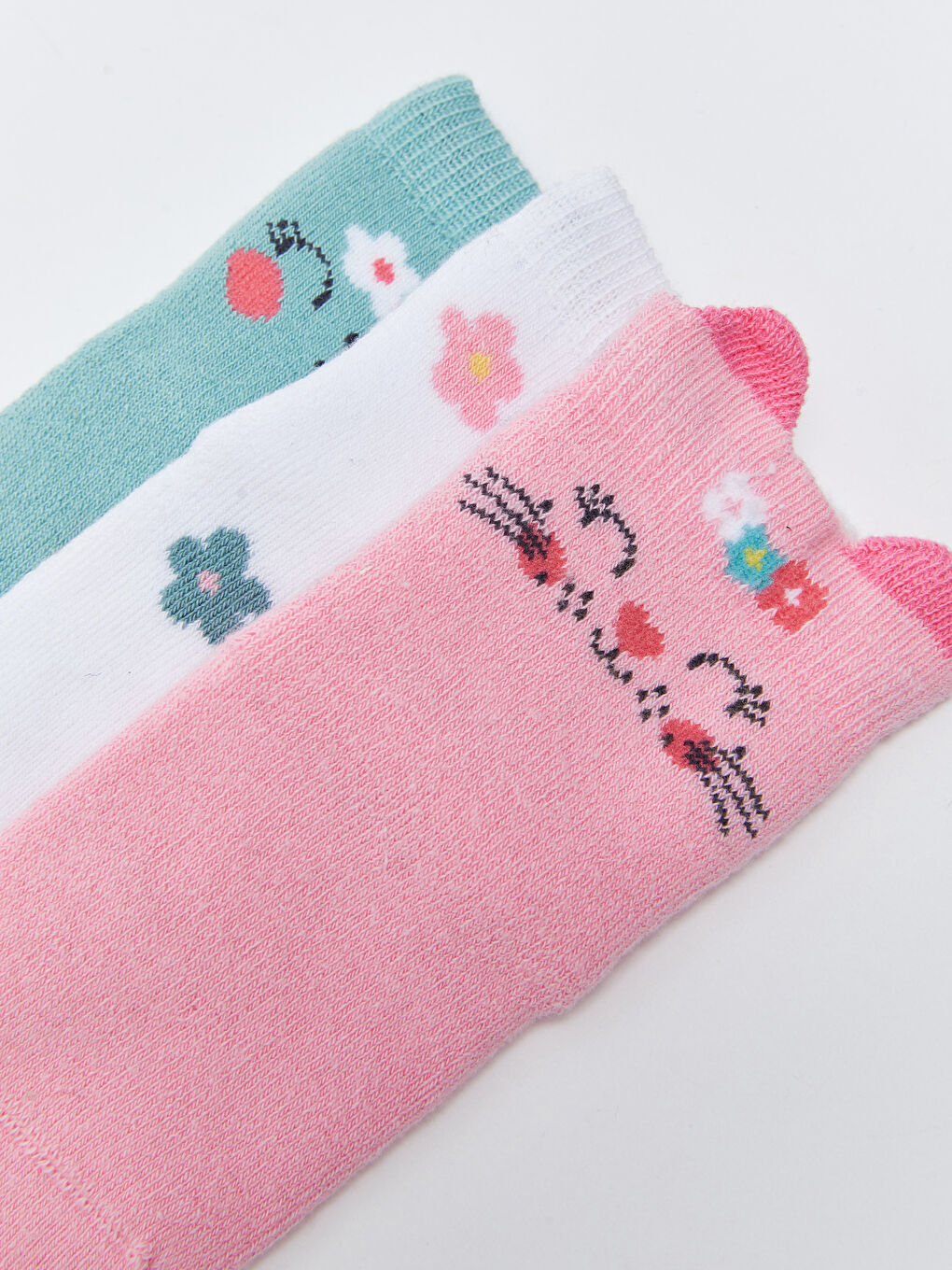 جوارب كاحل منقوشة للبنات الرضع - ٣ قطع-4