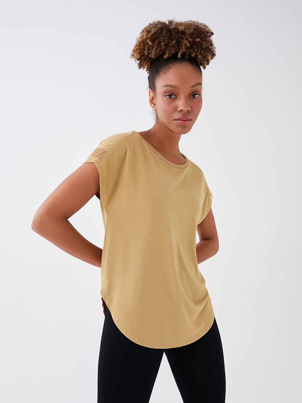Crew Neck Plain Short Sleeve Women's T-Shirt