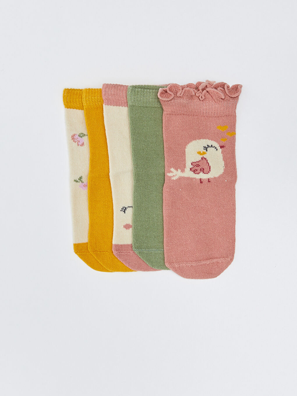 Patterned Baby Girls' Ankle Socks 5-Pack