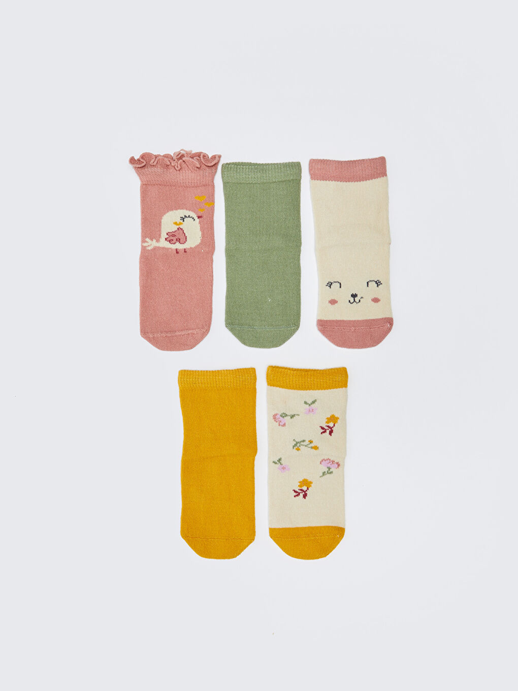 Patterned Baby Girls' Ankle Socks 5-Pack-1