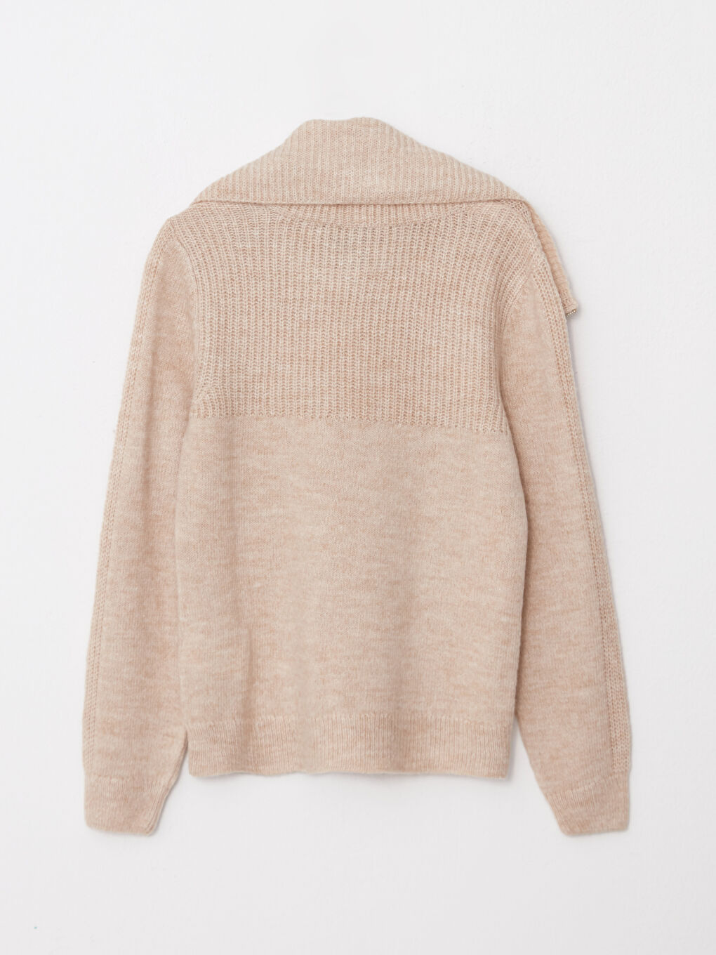 LCW Vision Polo Neck Self Patterned Long Sleeve Women's Tricot Sweater -W2AP50Z8-L8Q