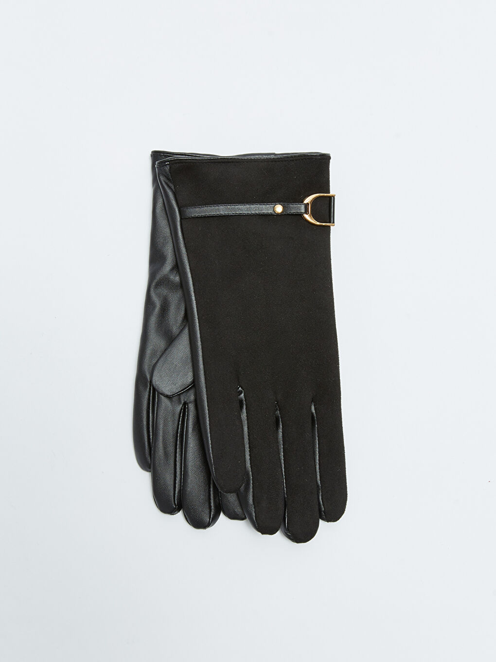 قفازات جلد شمواه للسيدات بتفاصيل إبزيم-1