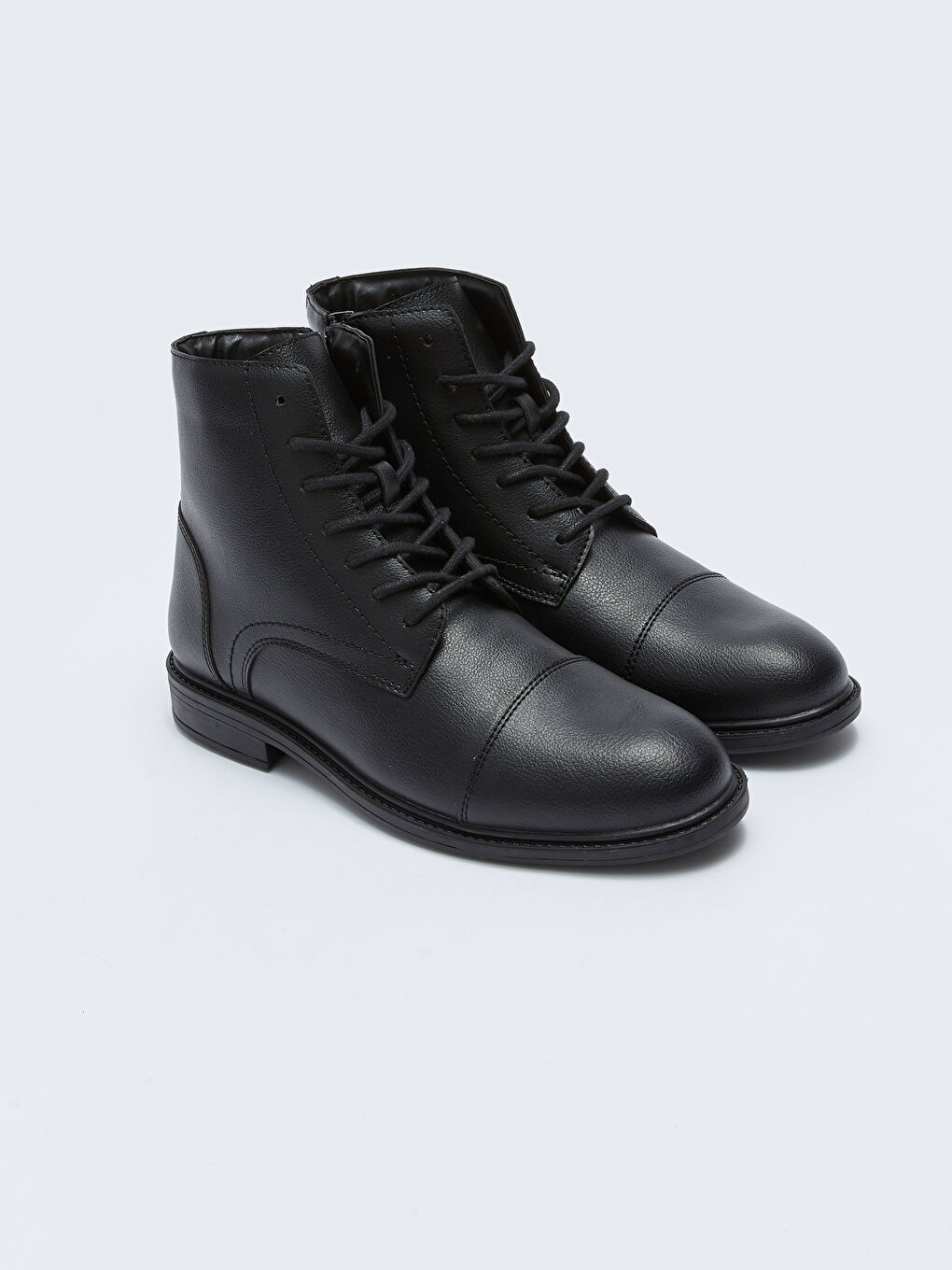 Faux Leather Men's Lace-Up Boots