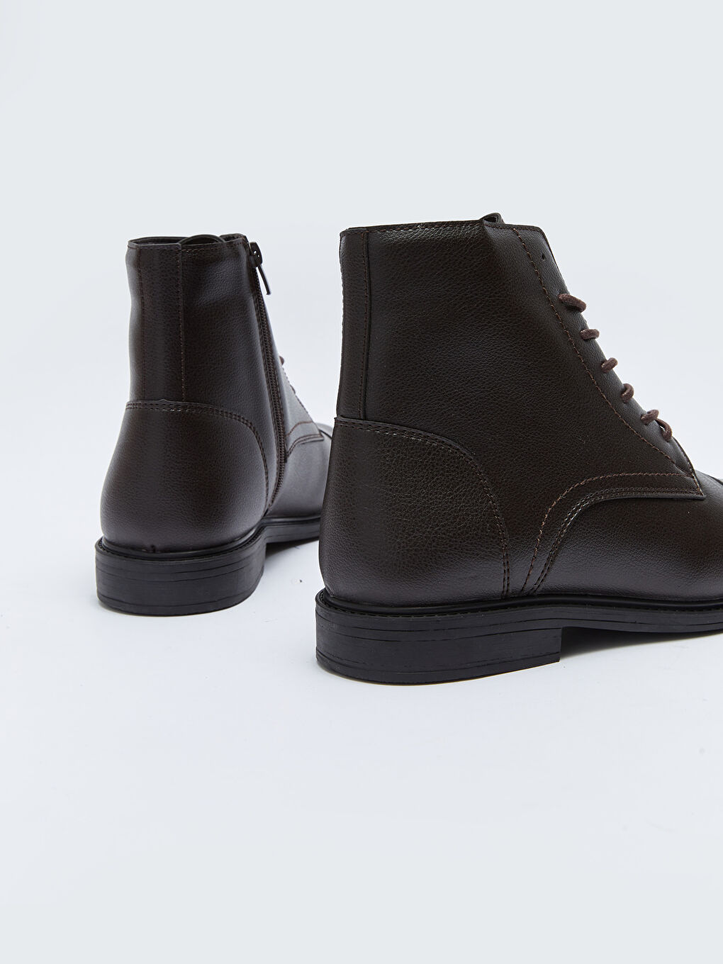 Faux Leather Men's Lace-Up Boots-4