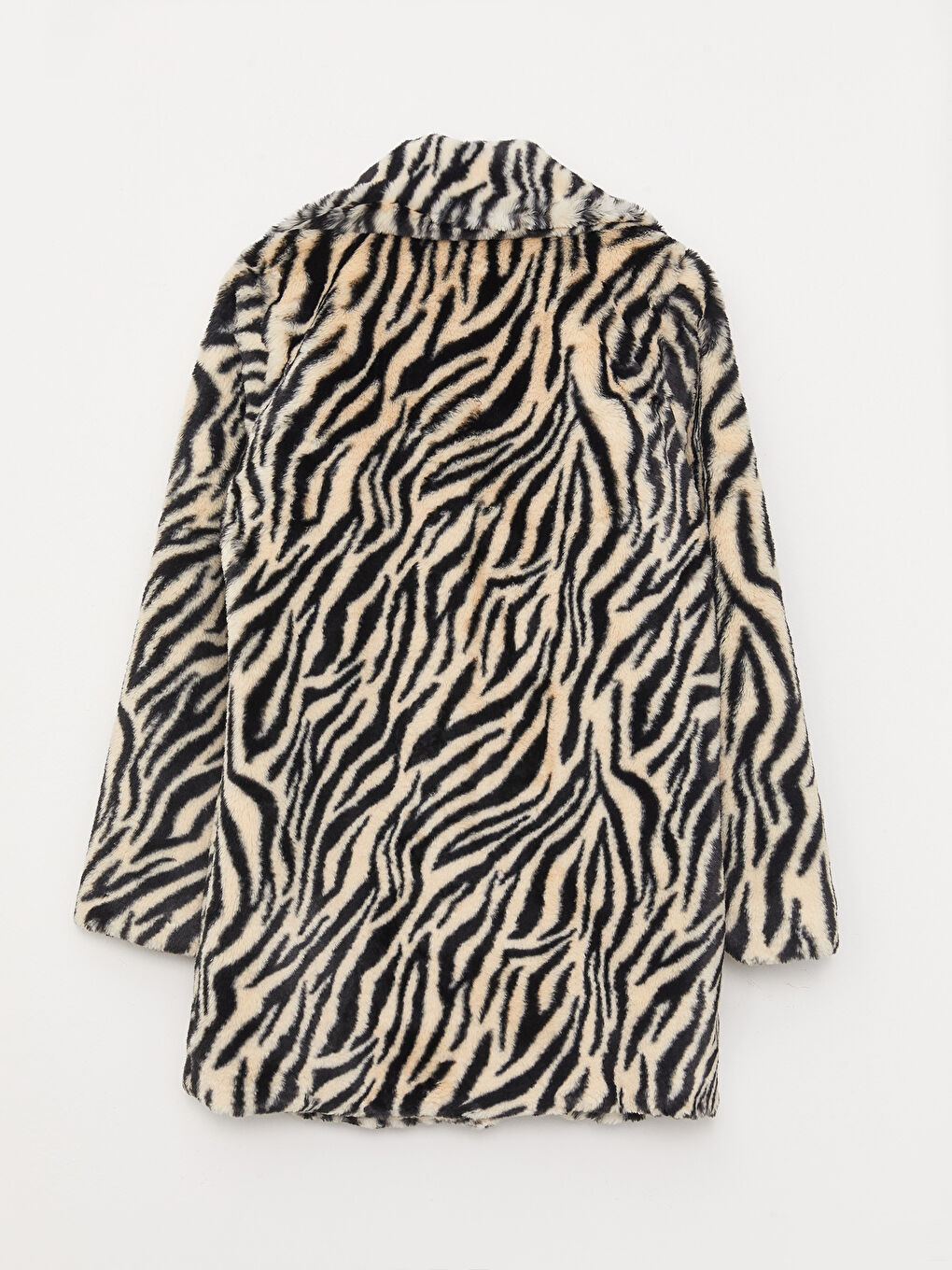 Jacket Collar Patterned Long Sleeve Shearling Women's Coat-6