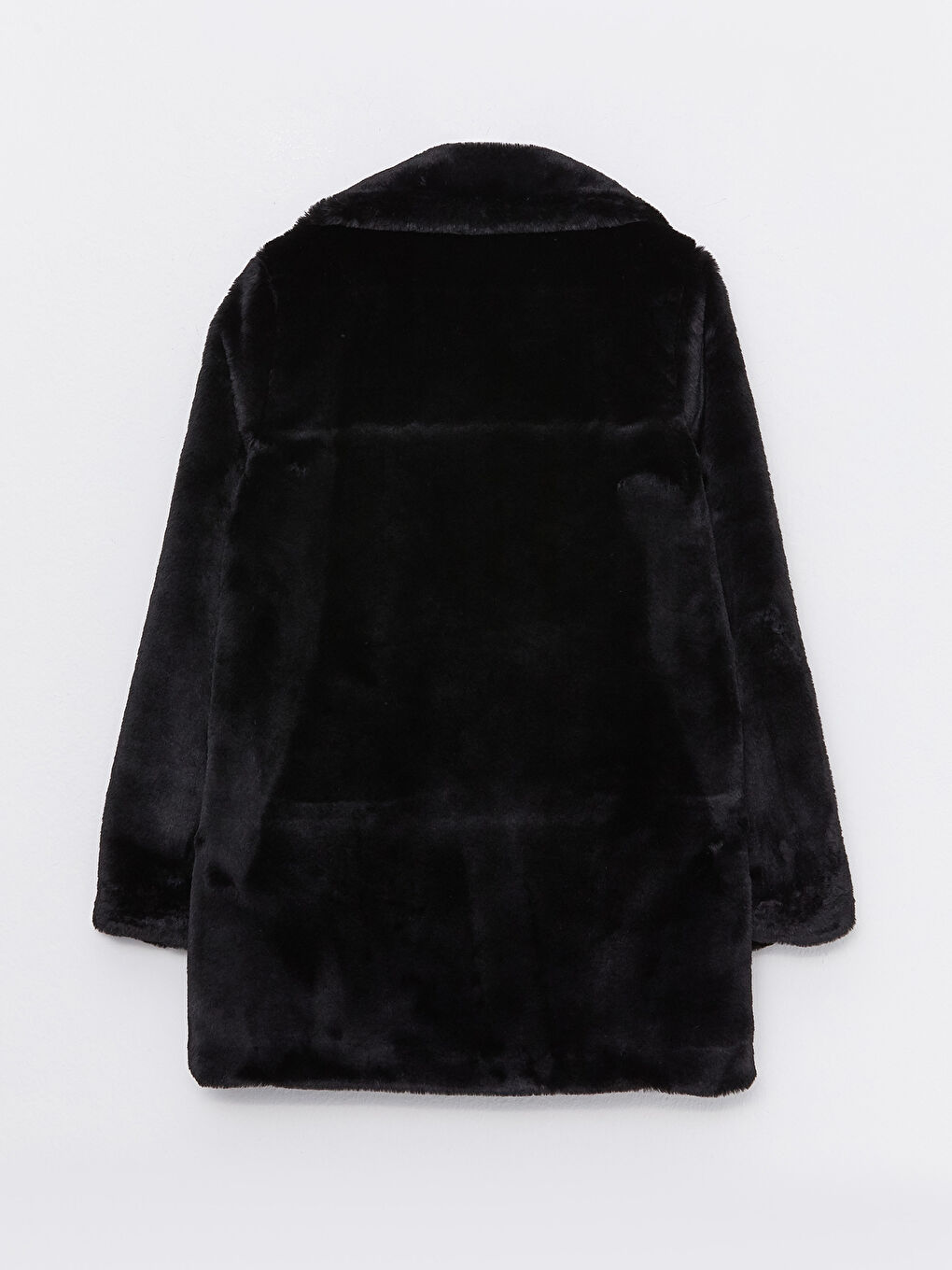 معطف ياقة الجاكيت مستقيمة كم طويل فرو للسيدات-6