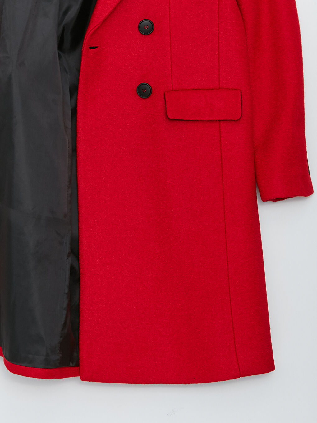 Bordo Ceket Yaka Kadın Kaşe Kaban-8