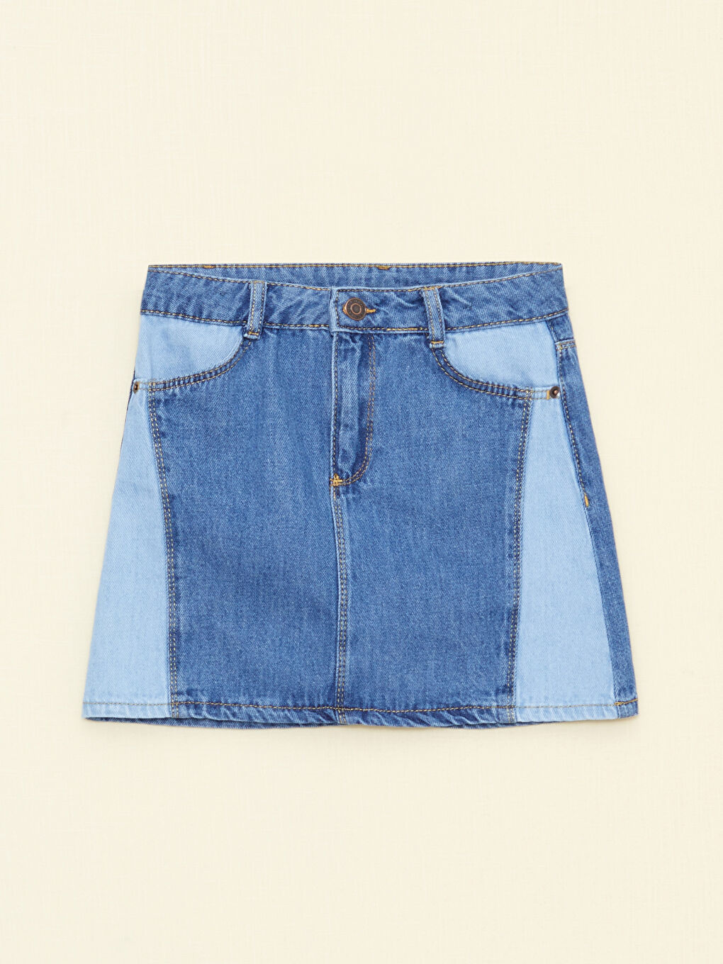 LCW Kids Color Block Girl Jean Skirt -W2AQ34Z4-H45