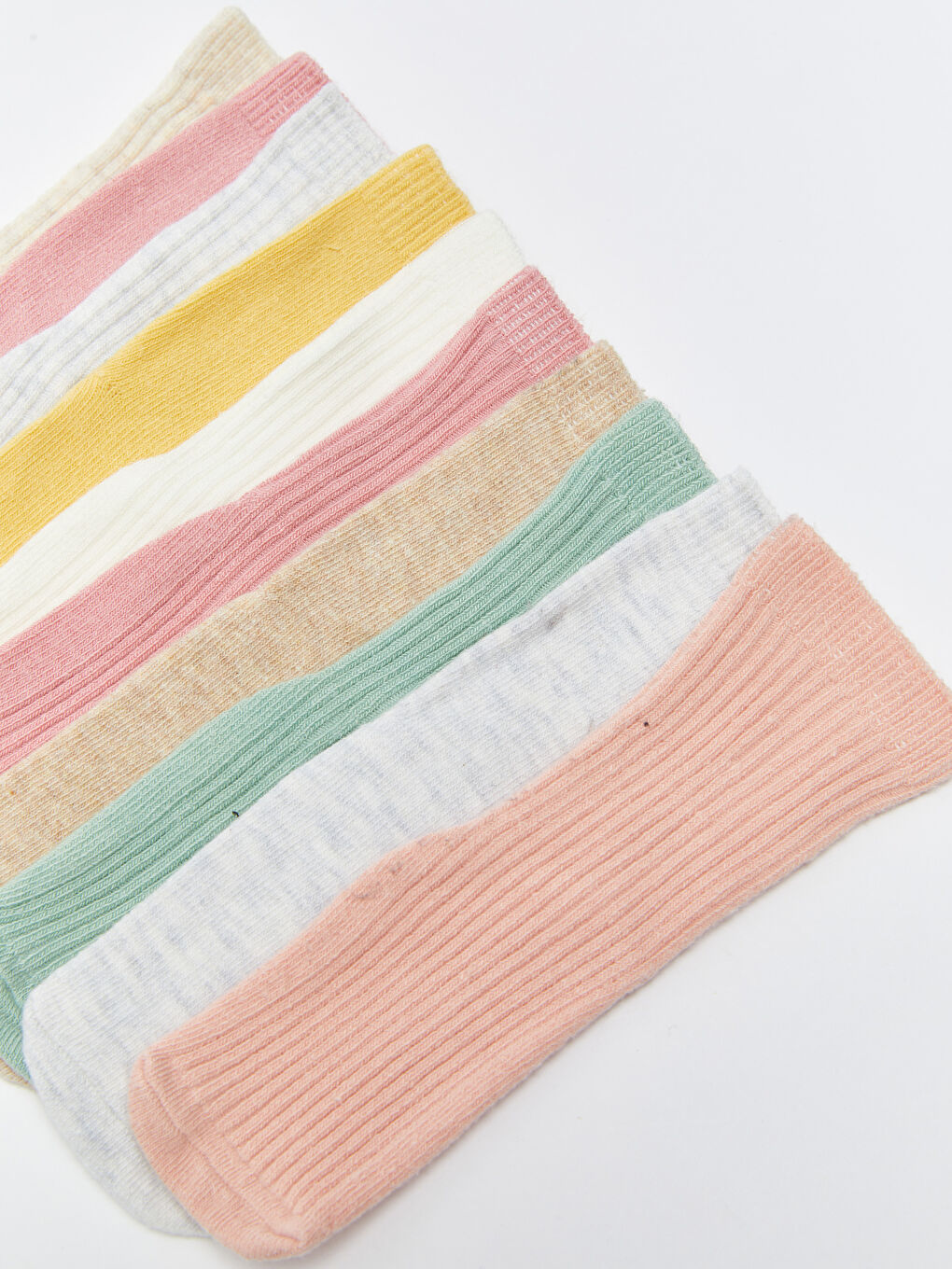 Pembe Kendinden Desenli Kız Bebek Soket Çorap 10'lu-2