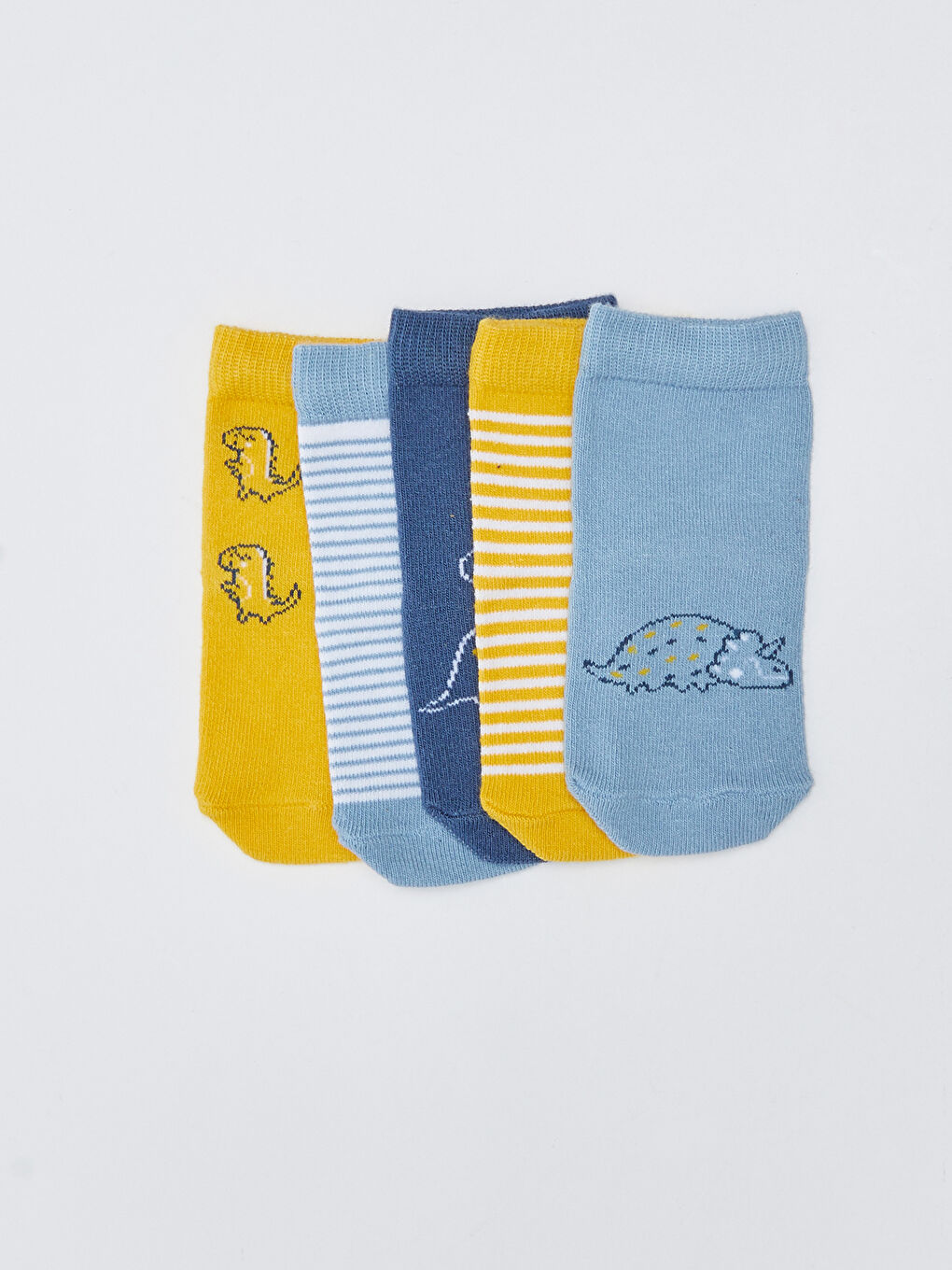 Mavi Desenli Erkek Bebek Soket Çorap 5'li