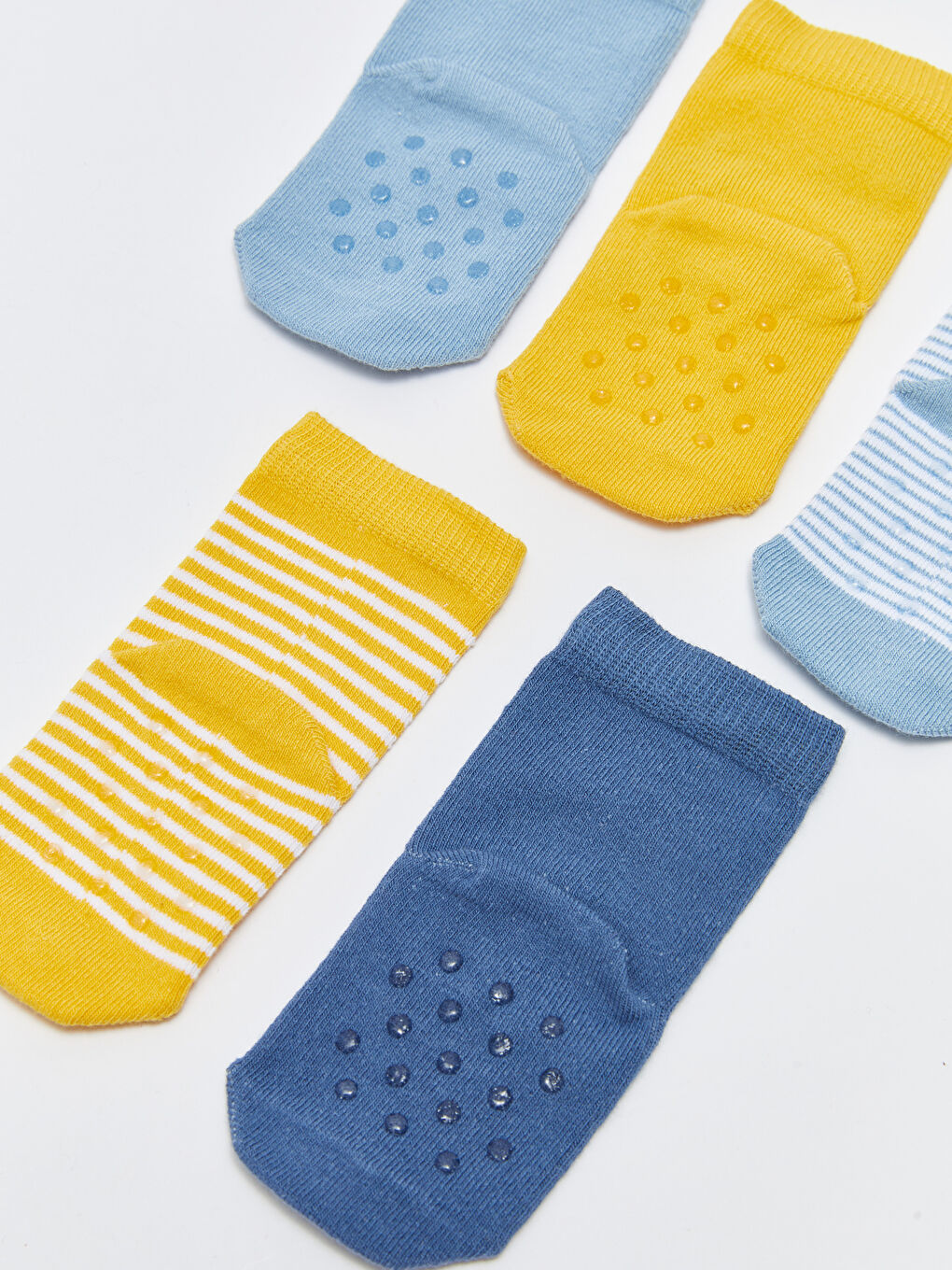 Mavi Desenli Erkek Bebek Soket Çorap 5'li-4
