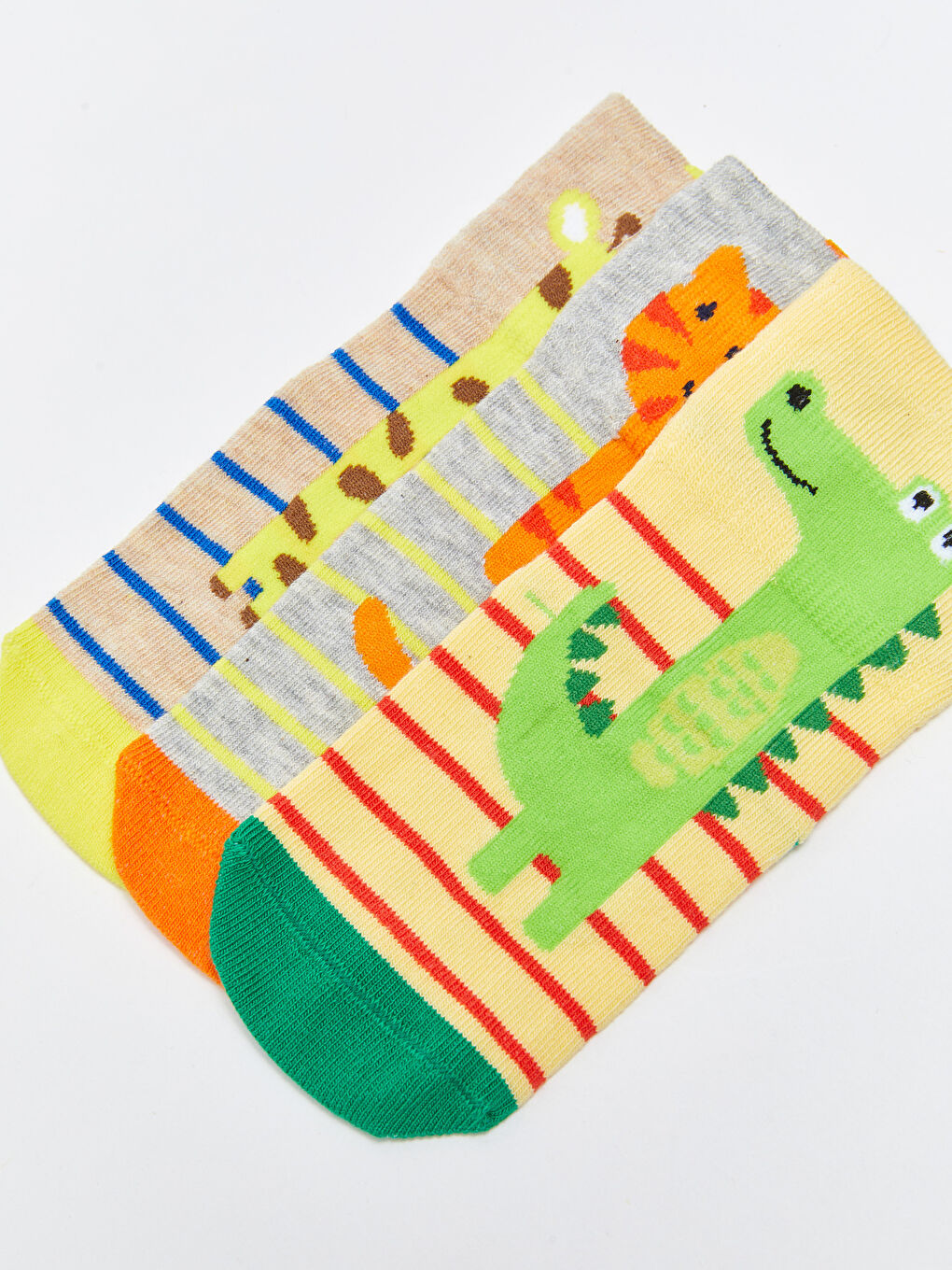 Sarı Desenli Erkek Bebek Soket Çorap 3'lü-2