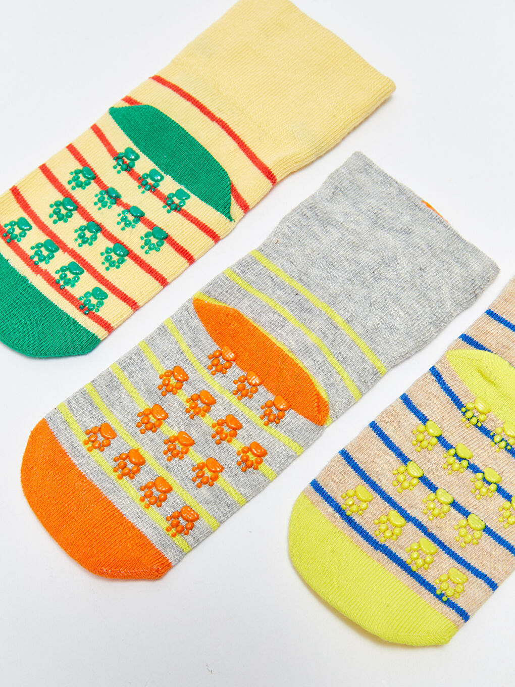 Sarı Desenli Erkek Bebek Soket Çorap 3'lü-3