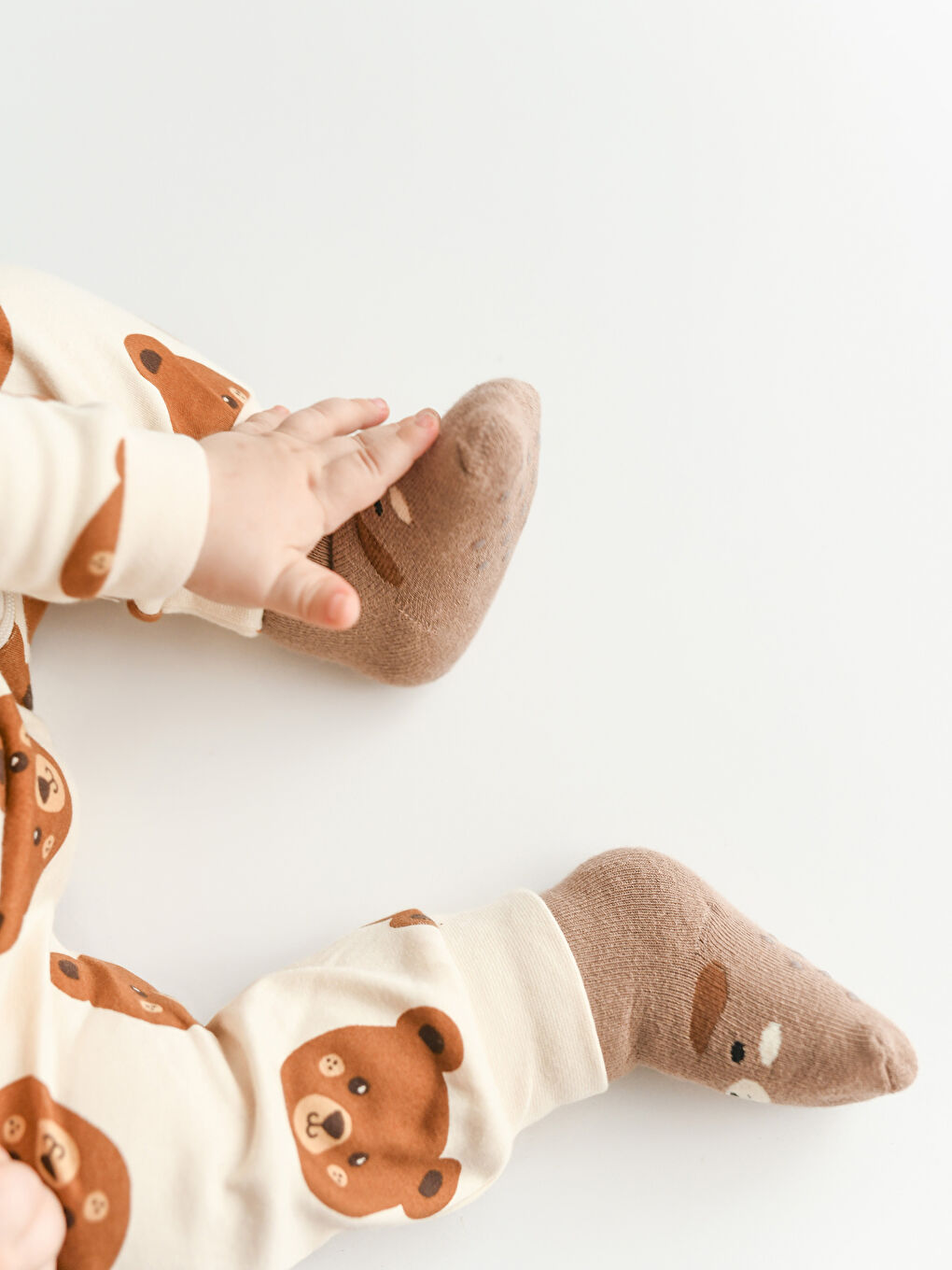 Kahverengi Desenli Erkek Bebek Havlu Soket Çorap 3'lü-2