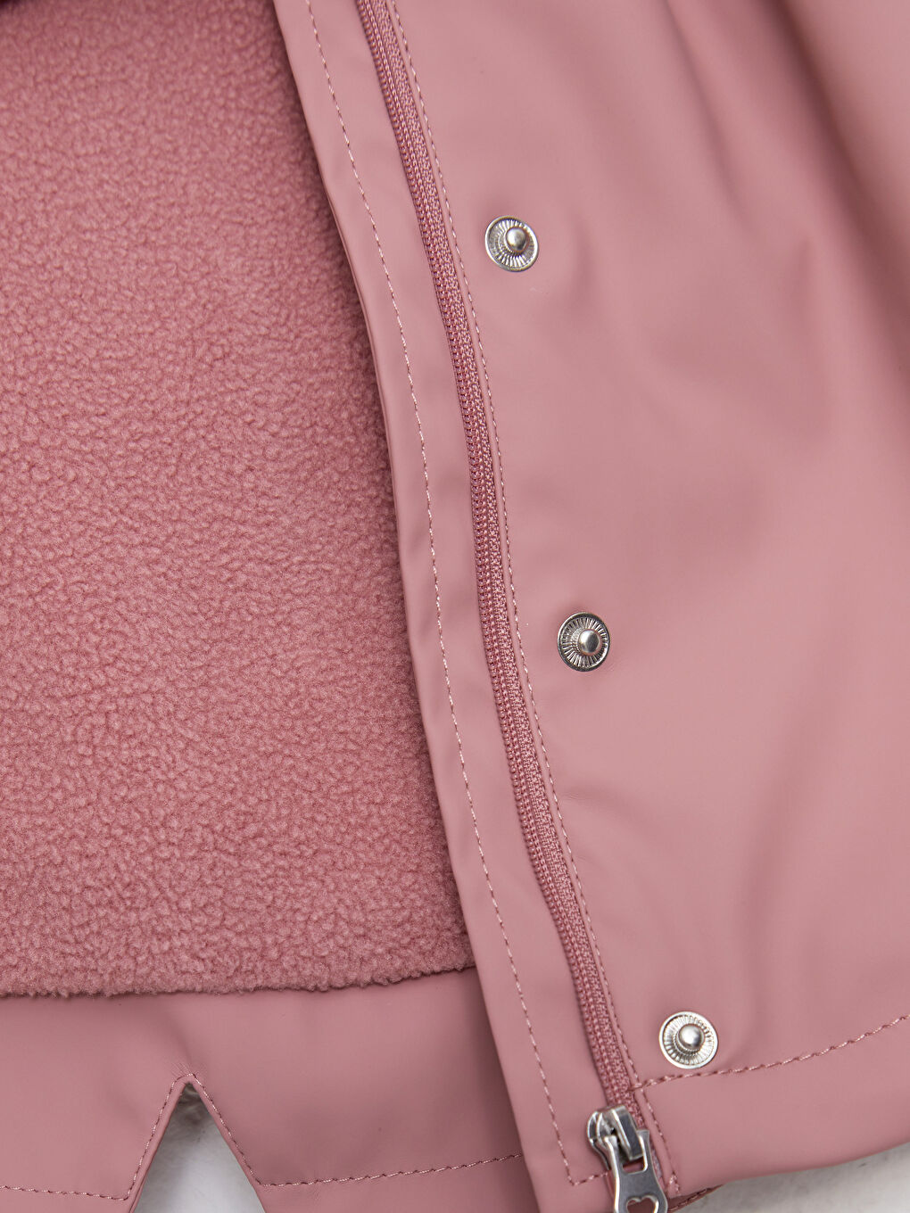 Pembe Basic Uzun Kollu Deri Görünümlü Kız Bebek Ceket-5