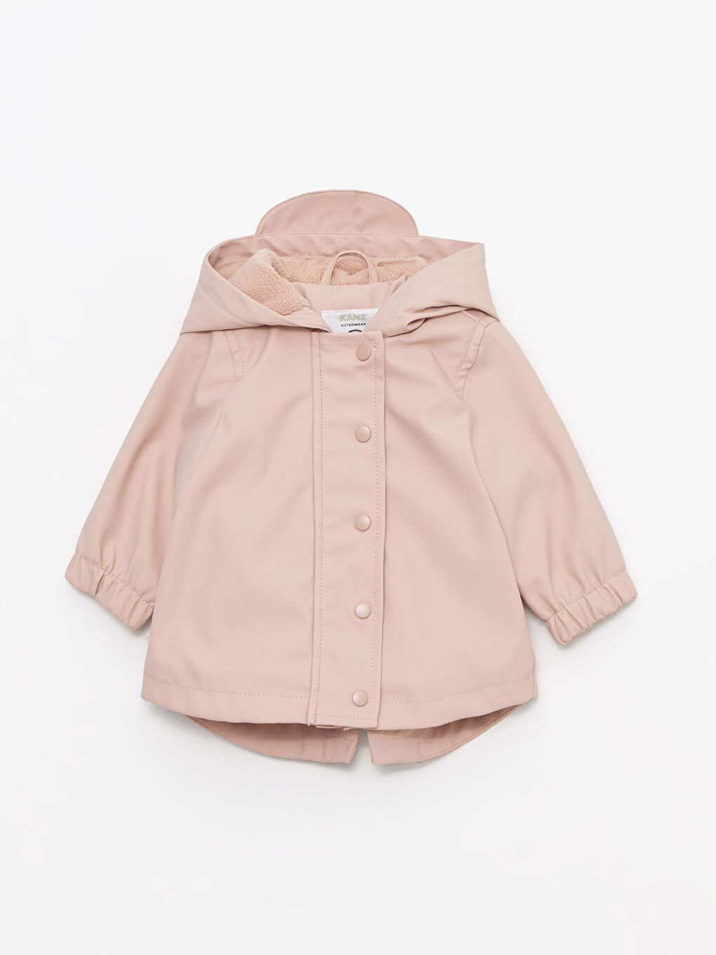 جاكيت جلد صناعي كم طويل أساسي للبنات الرضع