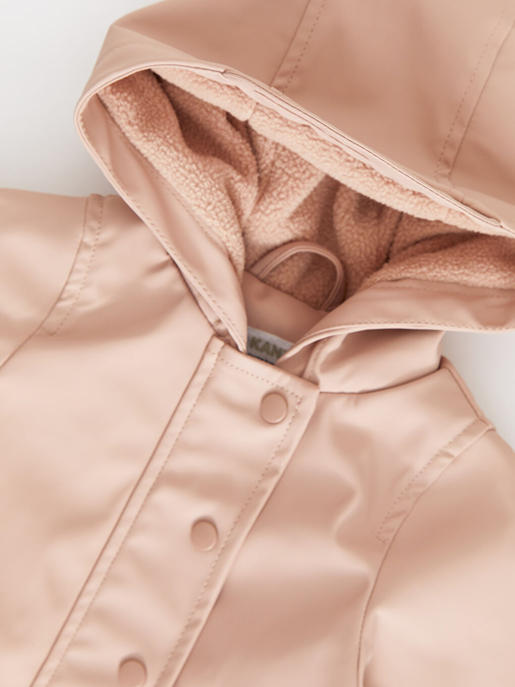 جاكيت جلد صناعي كم طويل أساسي للبنات الرضع-2