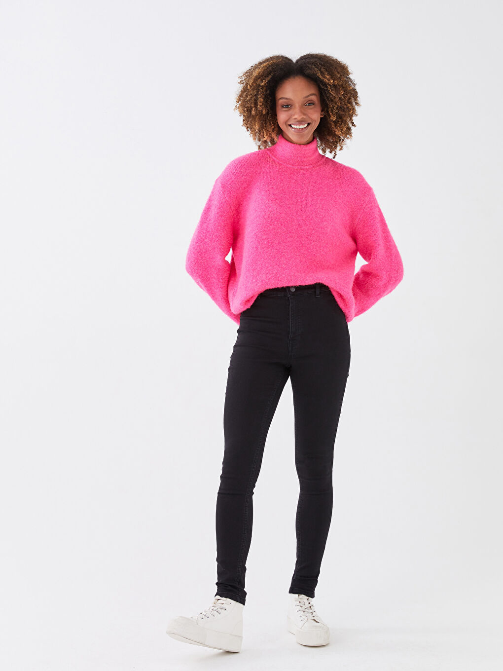 High Waist Jupıter Super Skinny Fit Women's Jean Pants with Fleece Inside