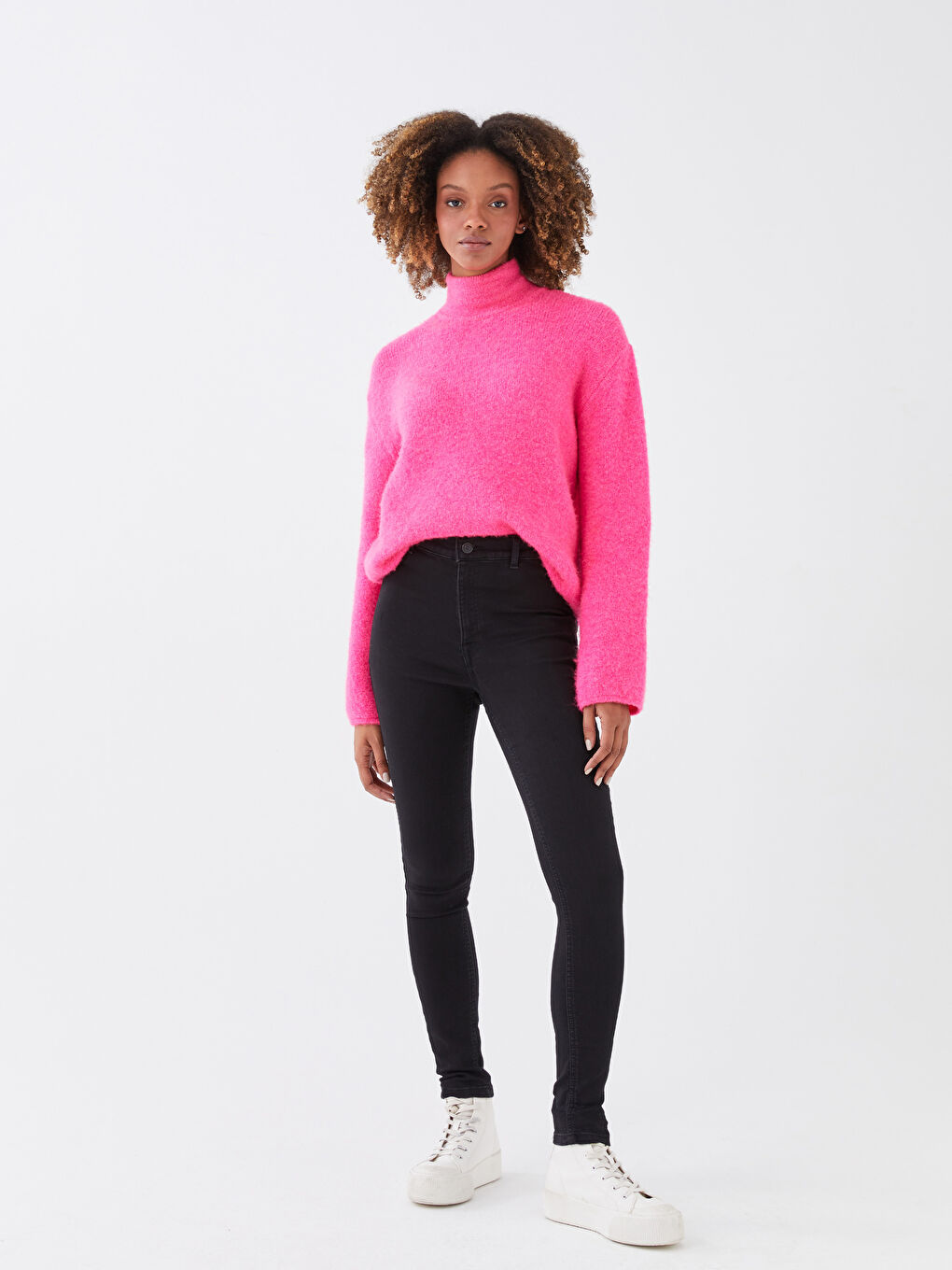 High Waist Jupıter Super Skinny Fit Women's Jean Pants with Fleece Inside-1