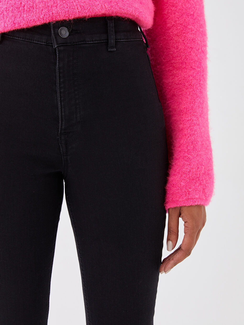 High Waist Jupıter Super Skinny Fit Women's Jean Pants with Fleece Inside-2