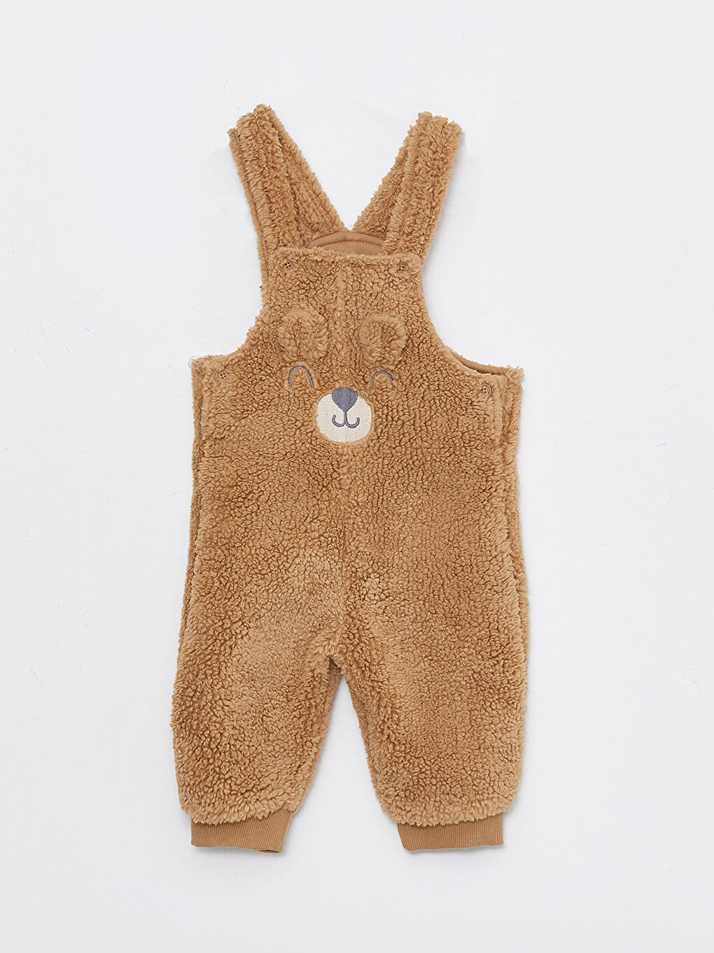 Embroidery Detailed Baby Boy Plush Jumpsuit