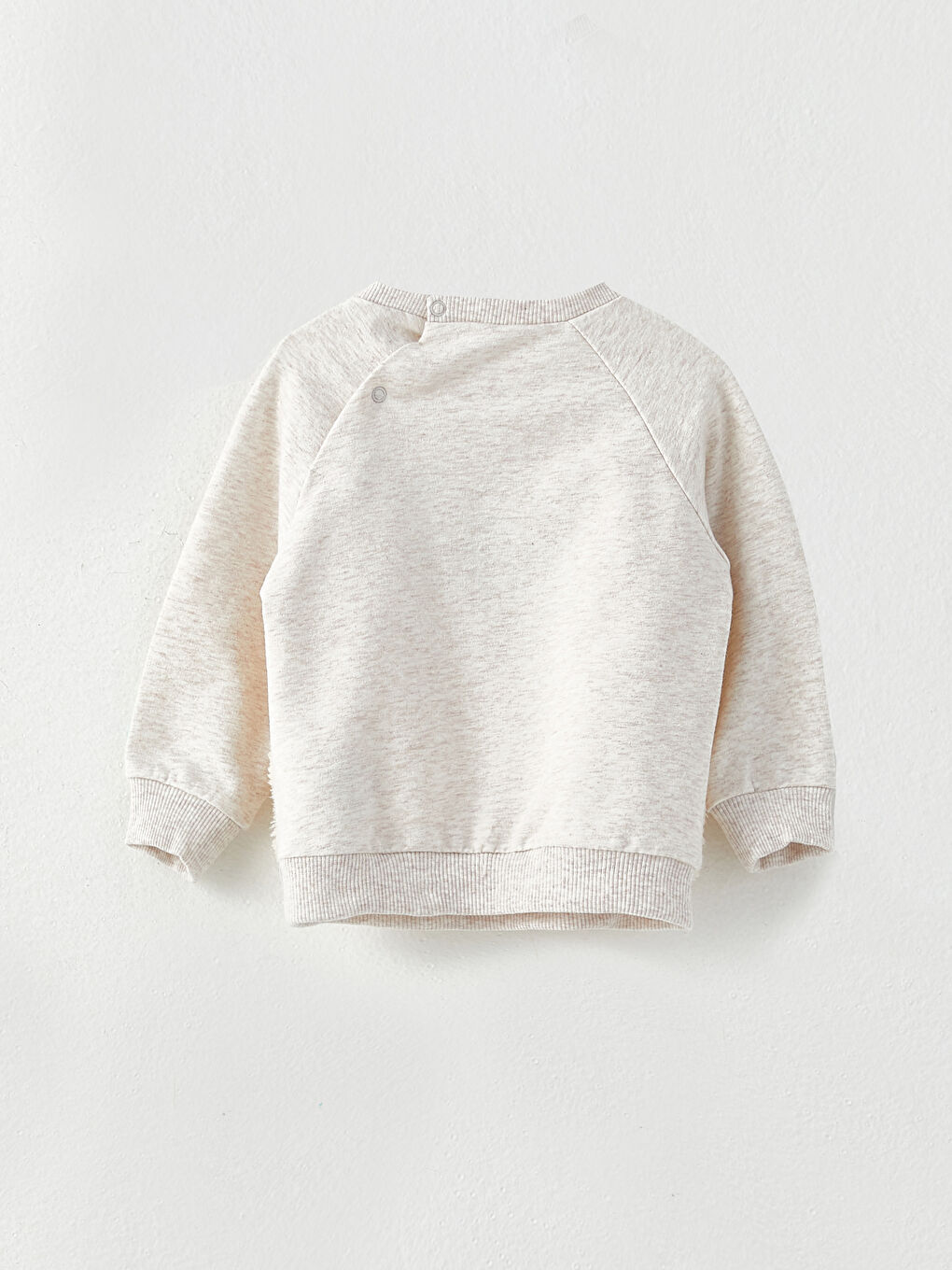 Bej Bisiklet Yaka Uzun Kol Baskılı Erkek Bebek Sweatshirt 2'li-3