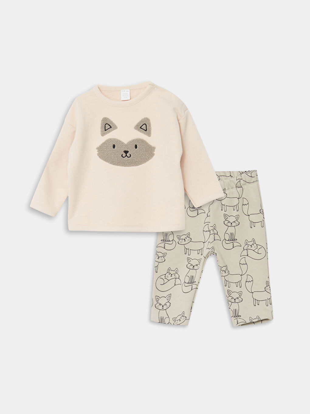 Crew Neck Long Sleeve Baby Boy Sweatshirt and Trousers 2-Pack Set