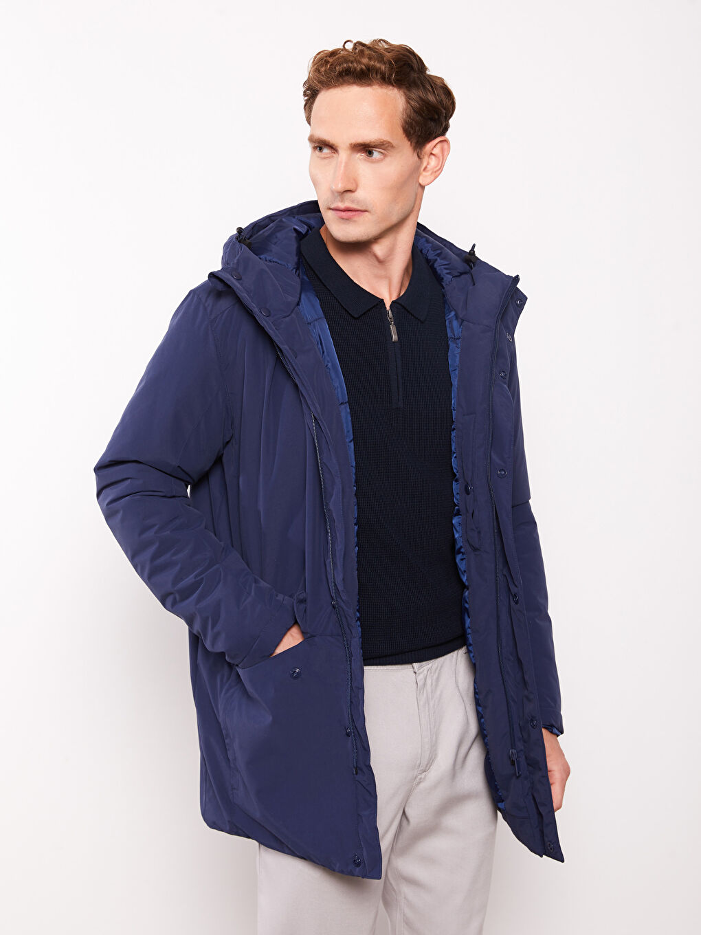 Standard Fit Hooded Men's Coat