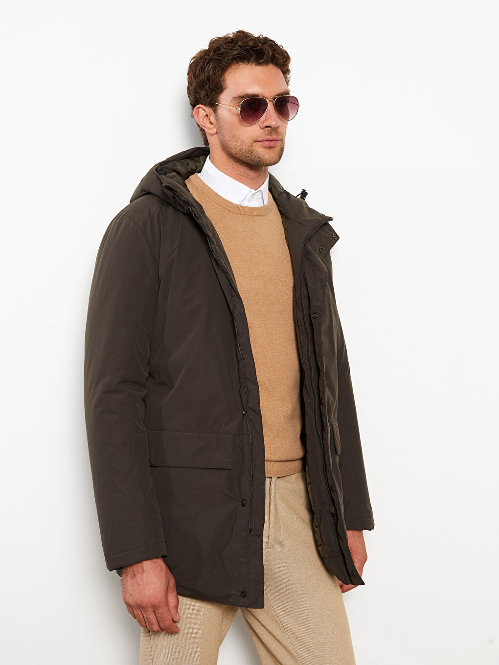 Standard Fit Hooded Men's Coat-1