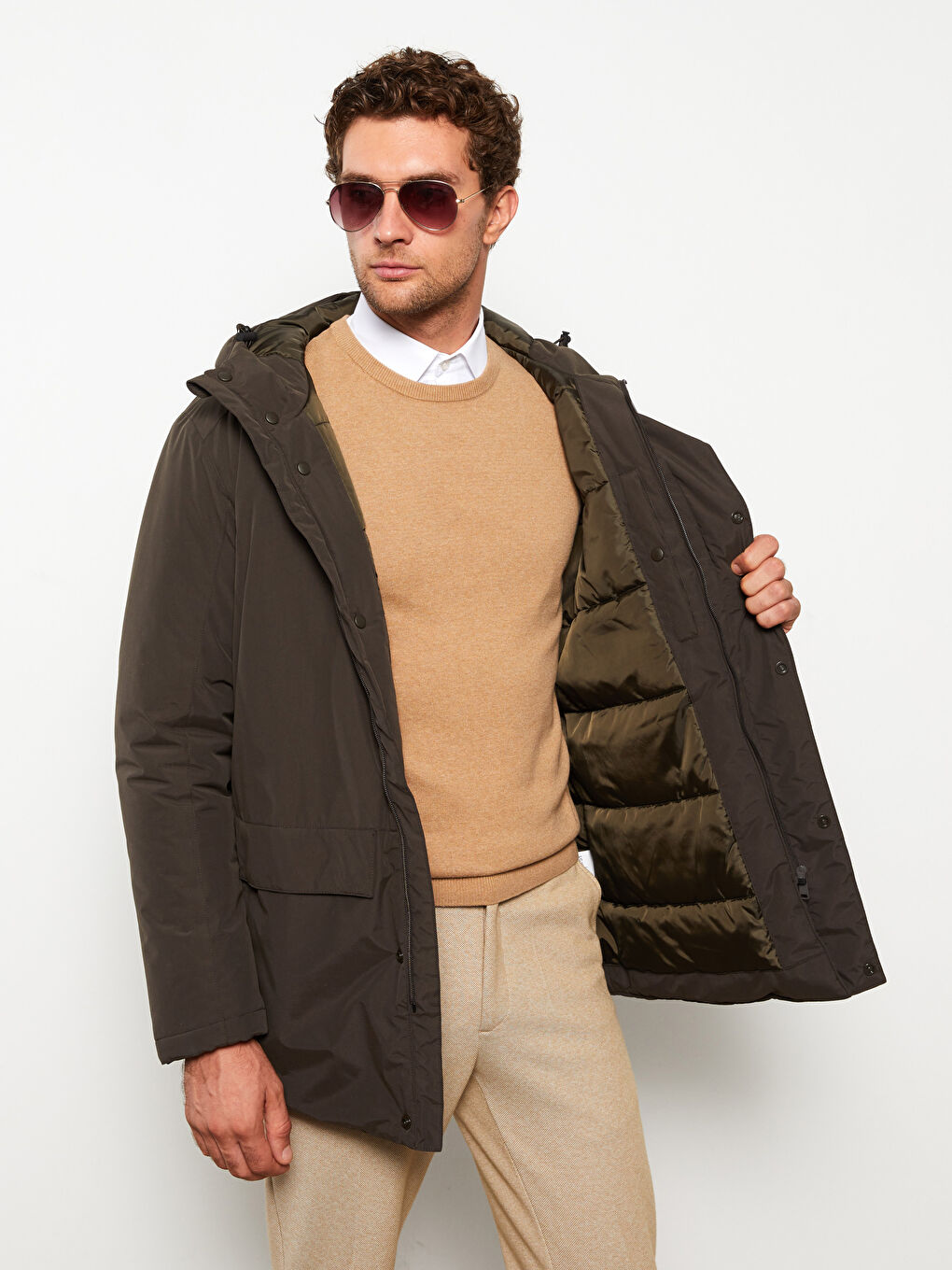 Standard Fit Hooded Men's Coat-2