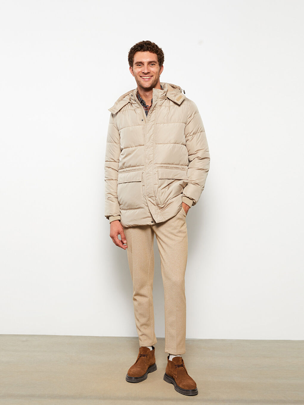 Standard Fit Hooded Men's Coat-1
