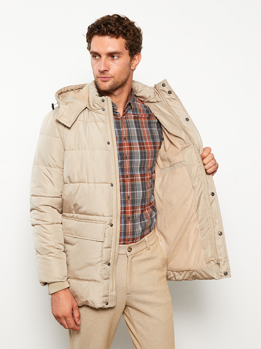 Standard Fit Hooded Men's Coat-2
