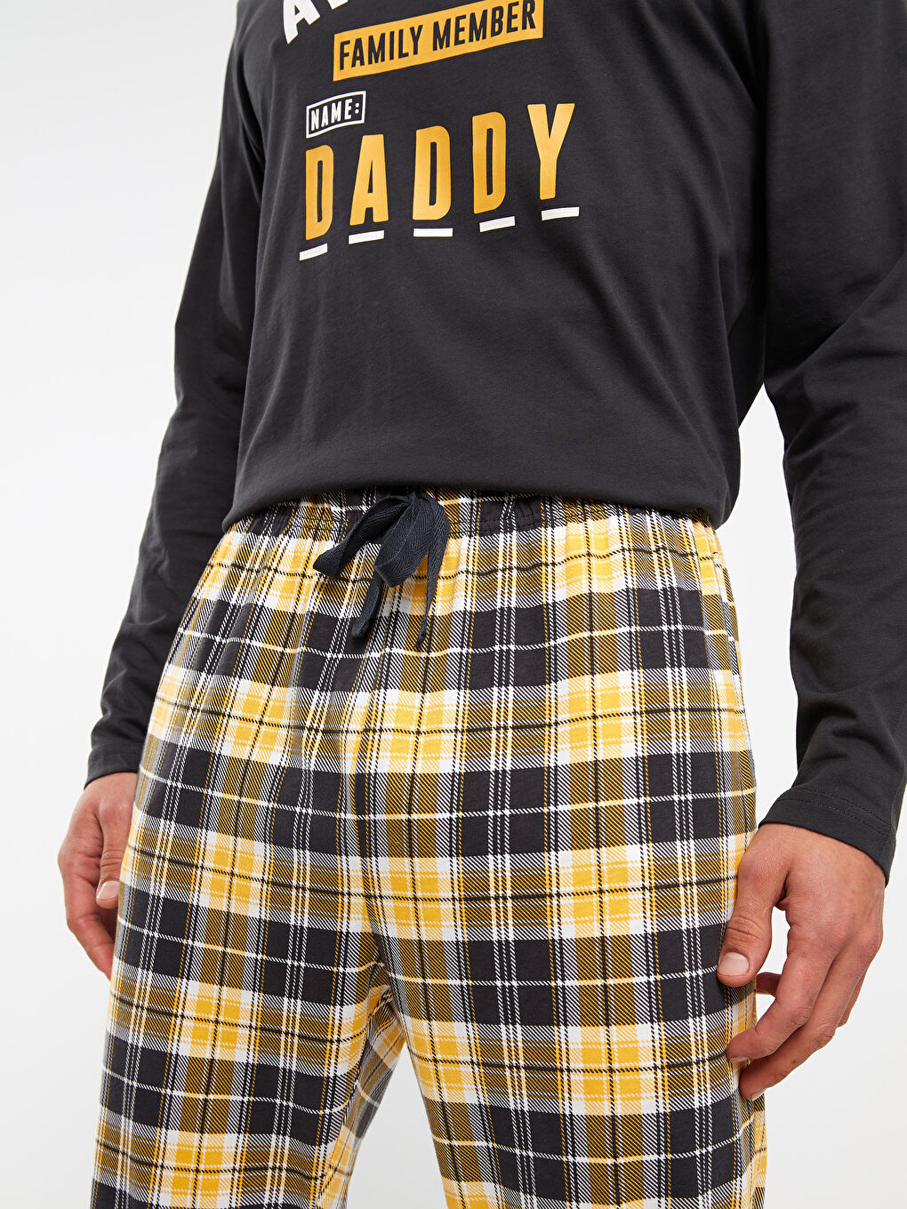 Sarı Standart Kalıp Erkek Pijama Takımı-4